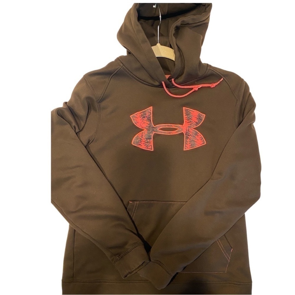 UNDER ARMOUR Ladies Hoody Sweatshirt Pre-owned  Brown/Pink Size M.
